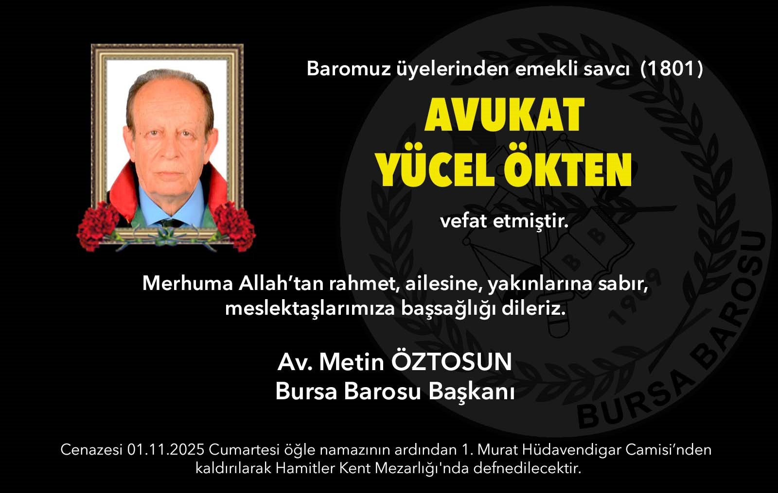 Av. Yücel Ökten vefat etti