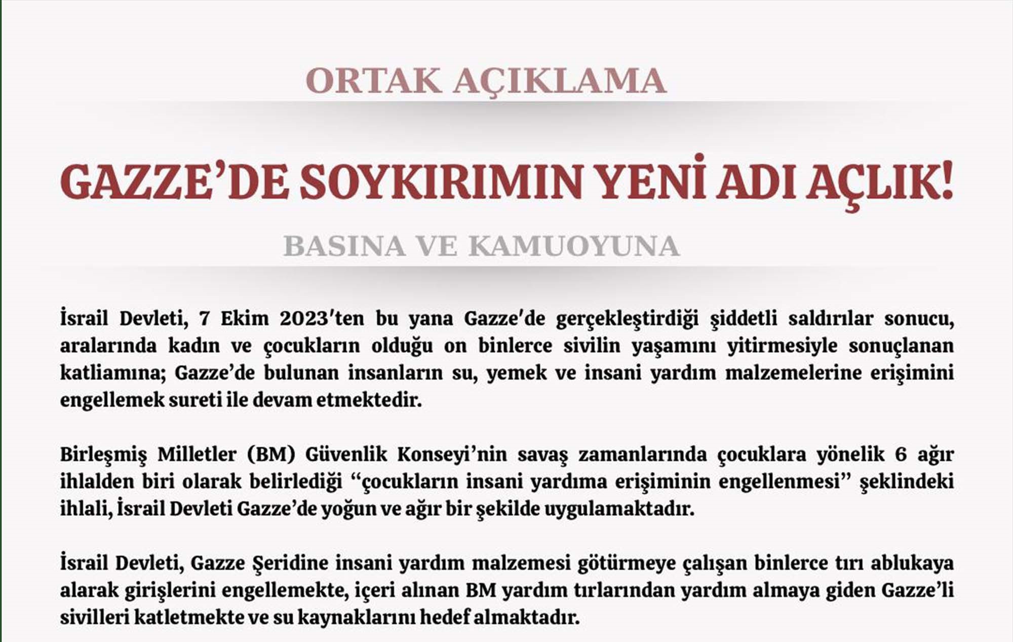 Gazze'de soykırımın yeni adı açlık!